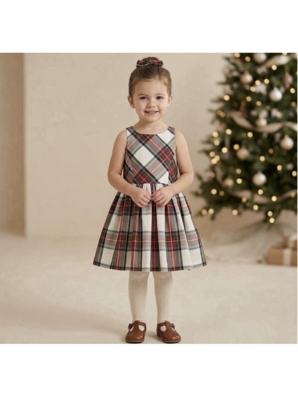 Polo Ralph Lauren Toddler Girls 3T Tartan Plaid Dress Christmas Holiday